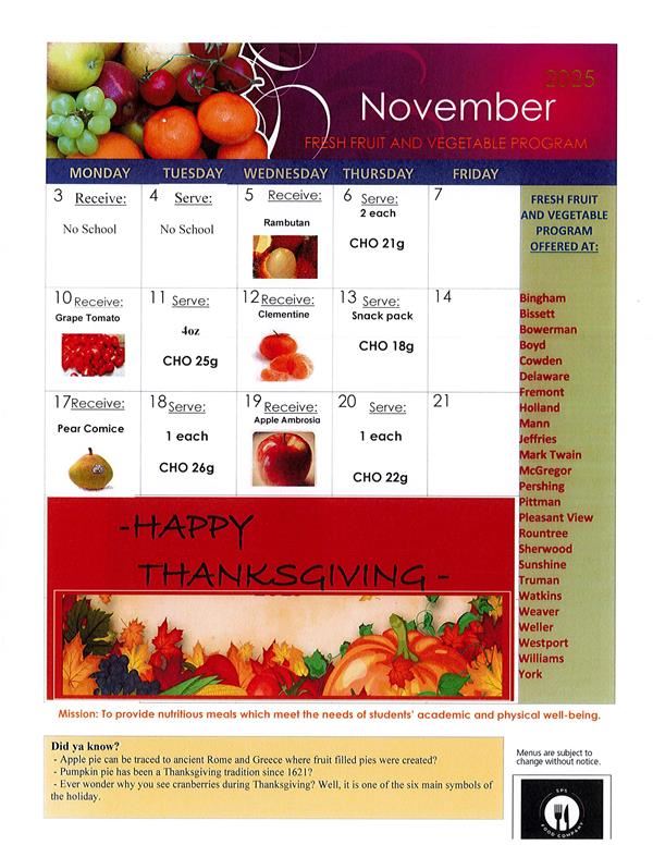 FFVP November Calendar